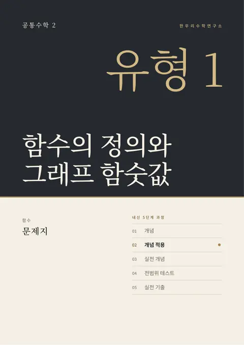 공통수학 2 「함수의 정의와 그래프 함숫값」 유형별 문제지 표지